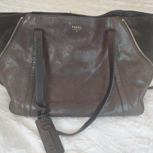 Fossil leather suede tote No. 1954